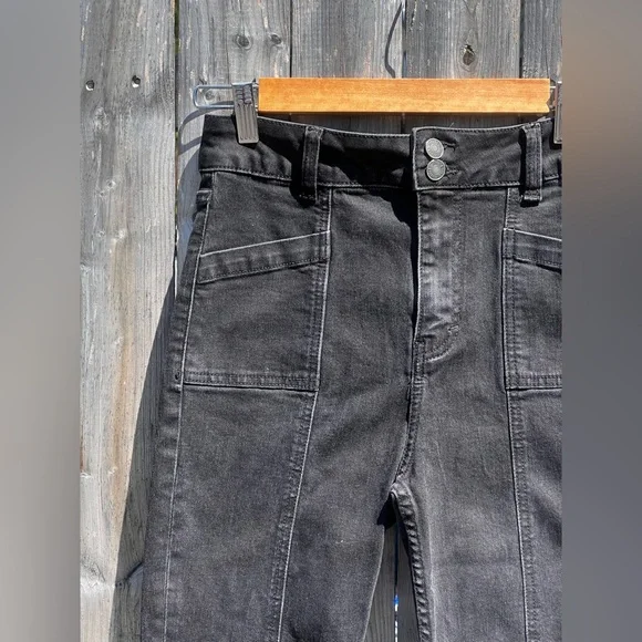MOTEL Rocks Seam Split Jeans In Black Wash - Picture 6 of 14
